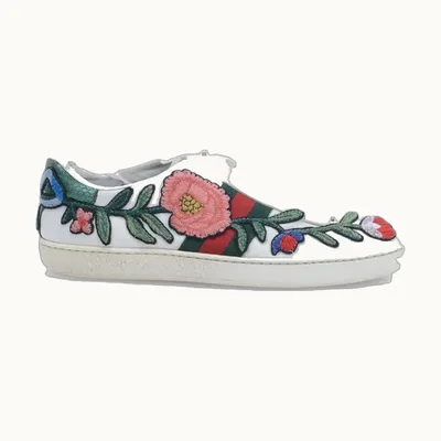 Gucci Tenis Ace Embroidered Blanco Talla 37.5 / 4.5 mx