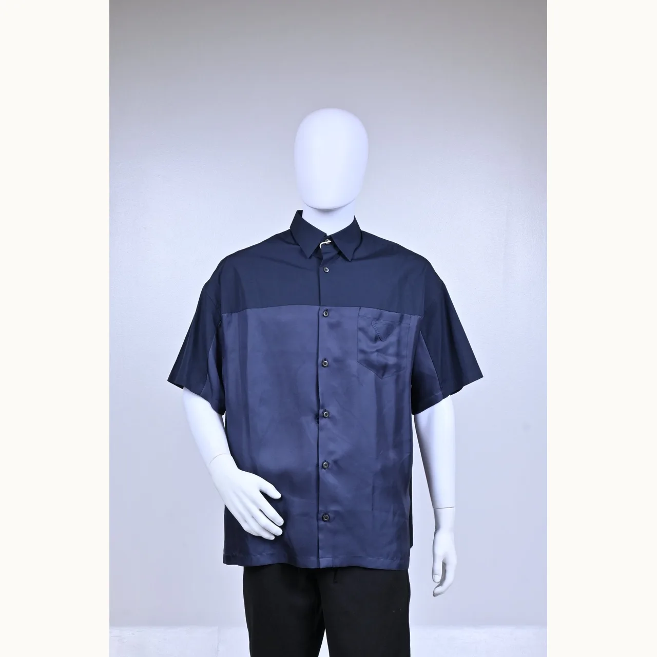 Camisas Prada Colorblock 22 Azul Talla L