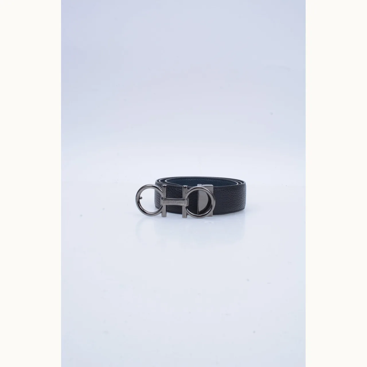 Salvatore Ferragamo Cinturón Ferragamo Gancini Reversible Azul Talla 85