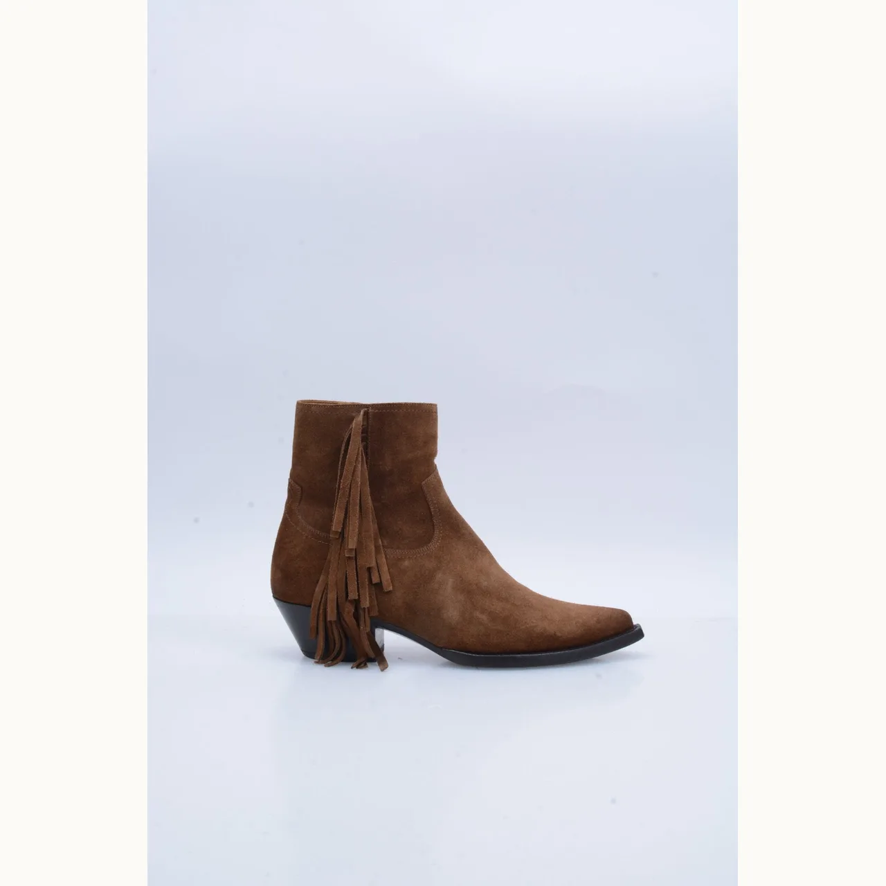 Botas Saint Laurent Lukas Suede Fringe Camel Talla 41