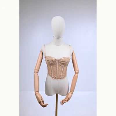 Top Gucci Lace Tulle Bustier Nude Talla XS