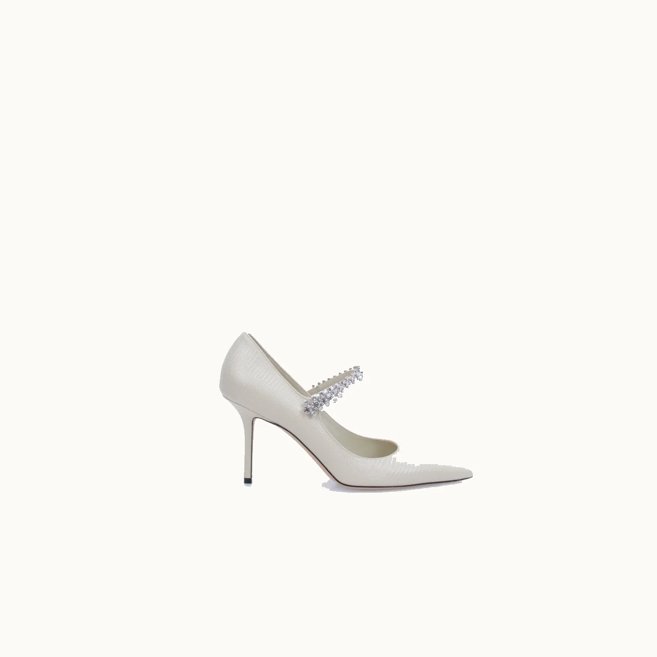 Zapatillas Jimmy Choo Bing 85 Lizard Embossed Blanco Talla 40 / 7 mx