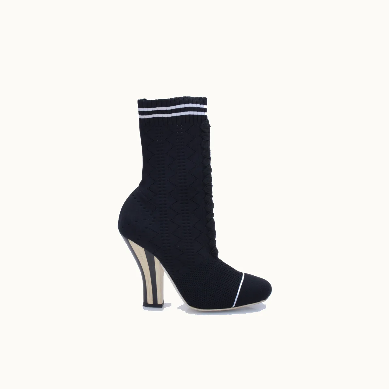 Botines Fendi Rockoko Knit Negro Talla 37 / 4 mx