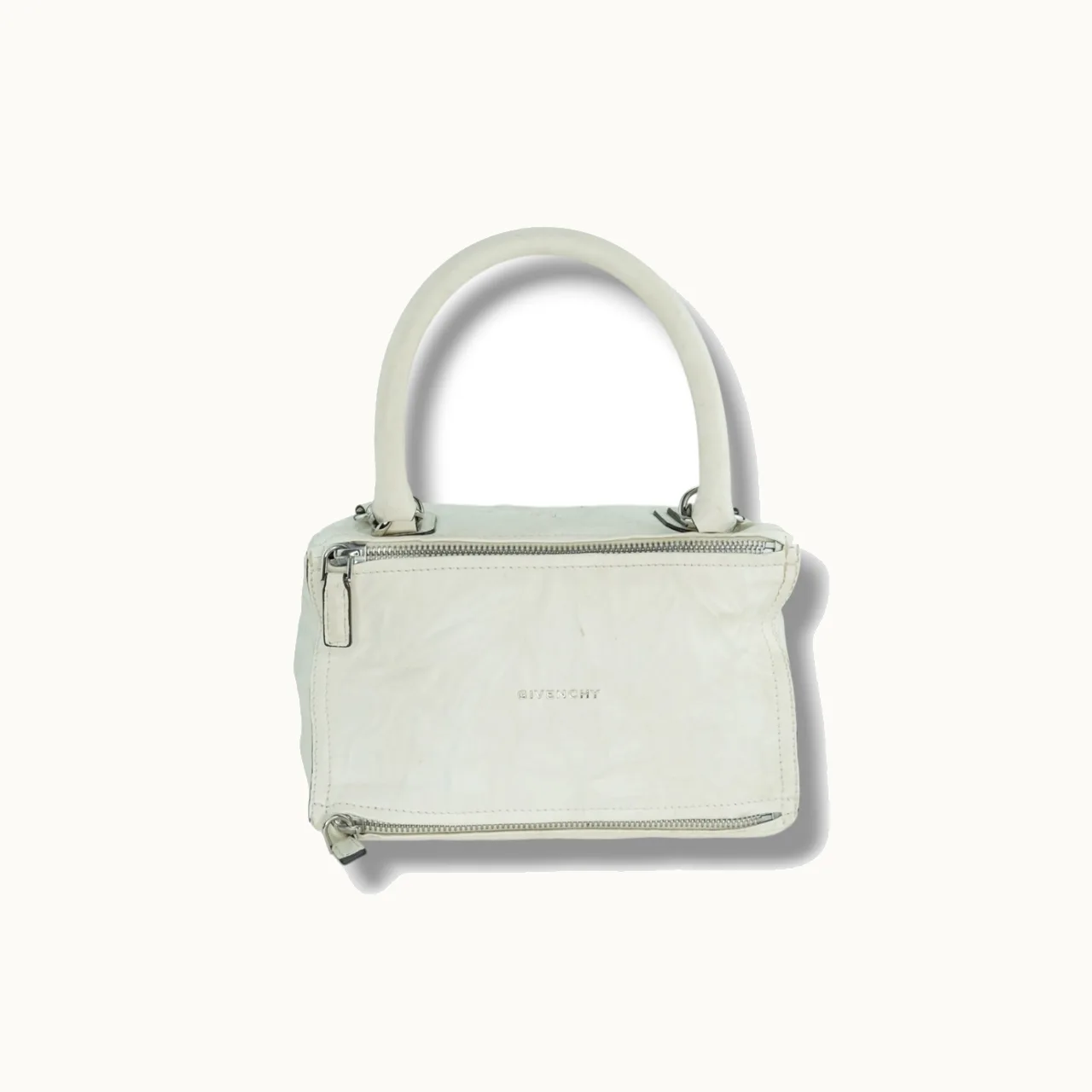 Givenchy White Tumbled Pandora Bag