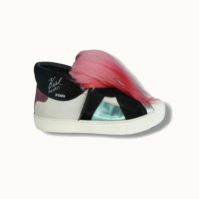 Fendi x Karl Lagerfeld Fur High Top Sneakers