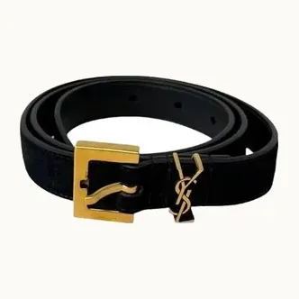 Saint Laurent Cassandre Suede Belt