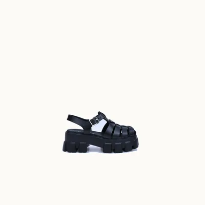 Sandalias flat Prada Monolith 55 Negro Talla 38 / 5 mx