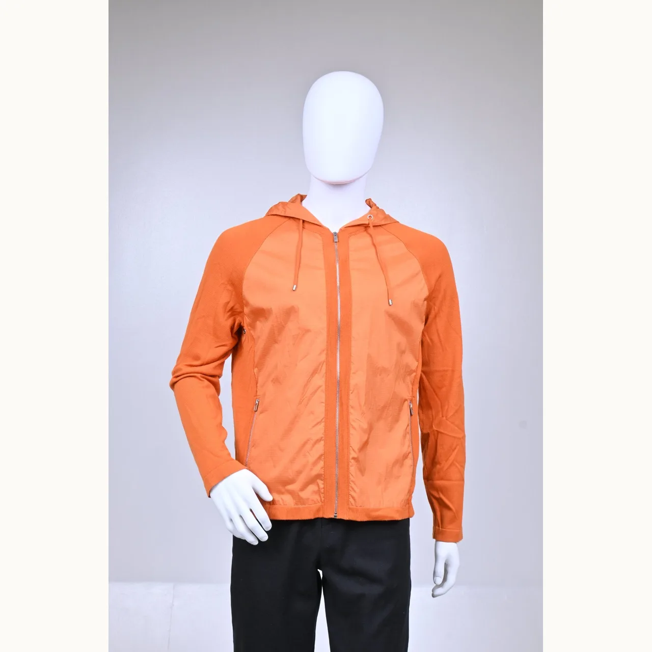 Hermès Chamarra Hermes Blousson Zippe a Capuche Naranja Talla M