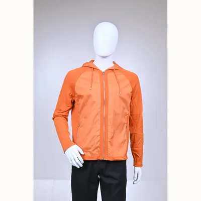 Hermès Chamarra Hermes Blousson Zippe a Capuche Naranja Talla M