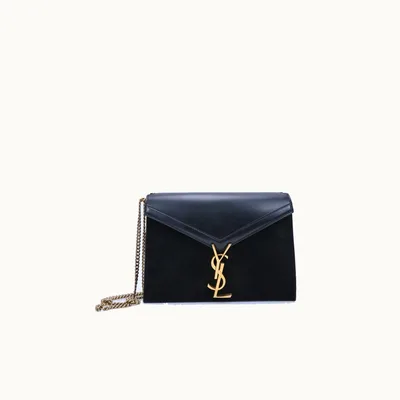 Crossbody Saint Laurent Cassandra Suede Negro