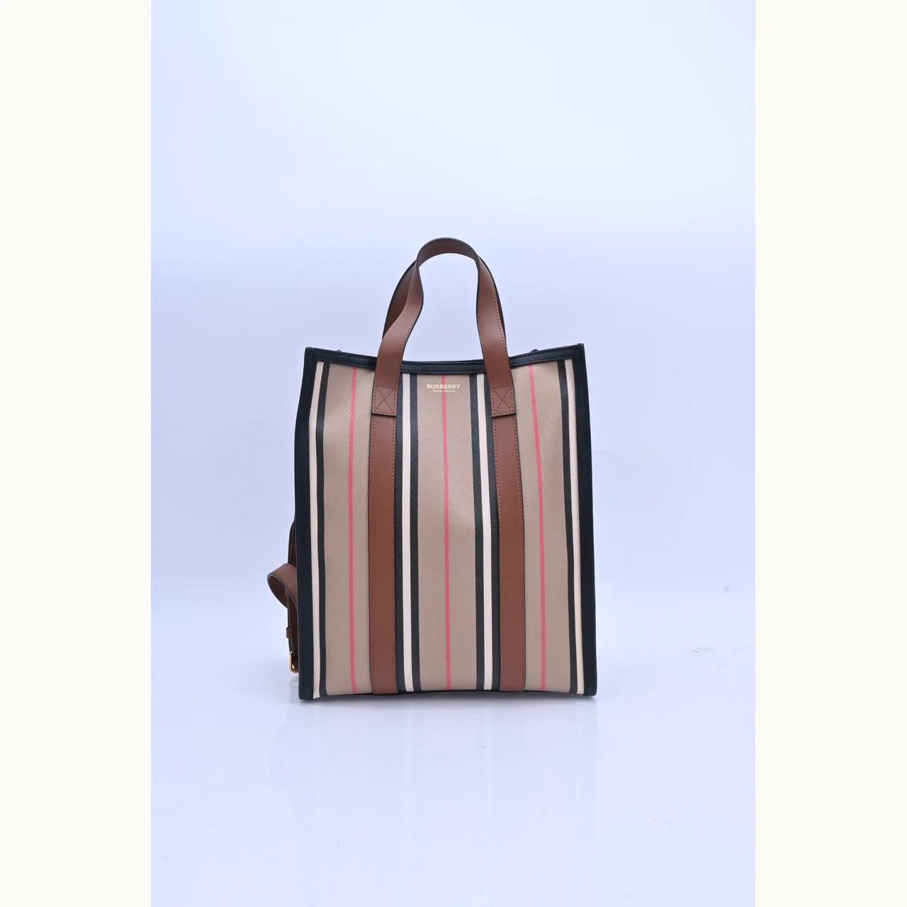De mano Burberry Icon Stripe Small Cafe pequeña