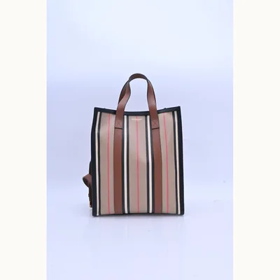 De mano Burberry Icon Stripe Small Cafe pequeña