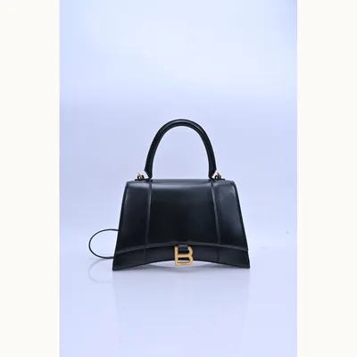 De mano Balenciaga Hourglass Medium Negro mediana