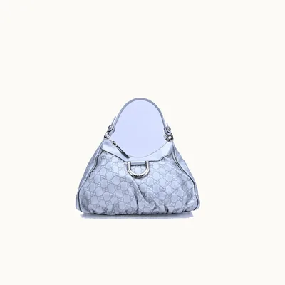 De hombro Gucci Abbey DRing Small Guccissima Plateado