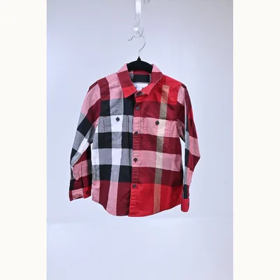Camisa Burberry Check Rojo Talla 4Y