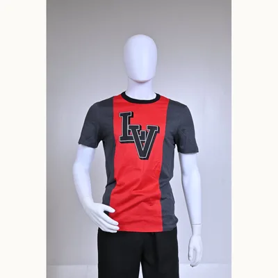 T Shirt Louis Vuitton Colorblock Rojo Talla M pequeña