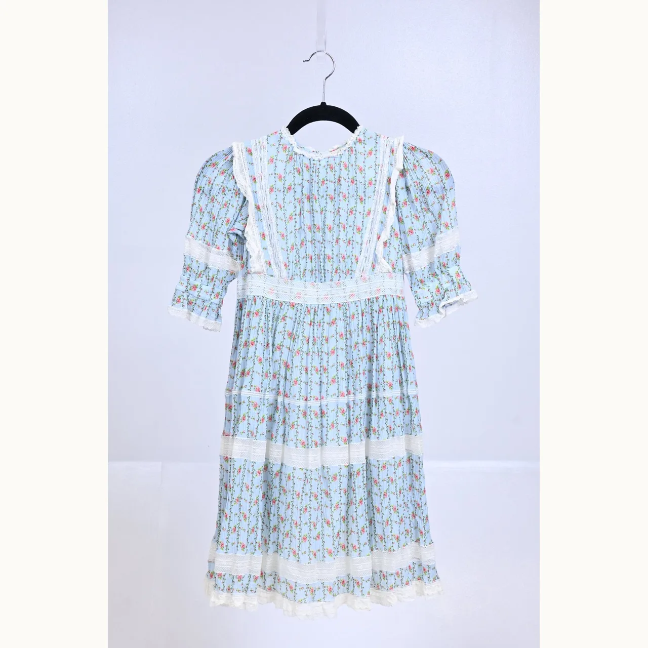 Vestido Gucci Floral Azul Talla 8Y