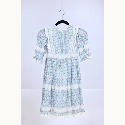 Vestido Gucci Floral Azul Talla 8Y