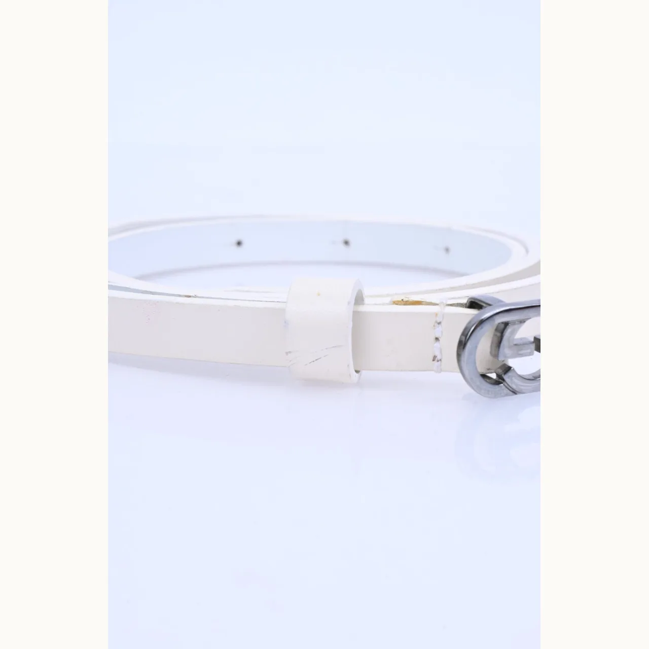 Cinturón Gucci Interlocking 1 cm Blanco Talla 80